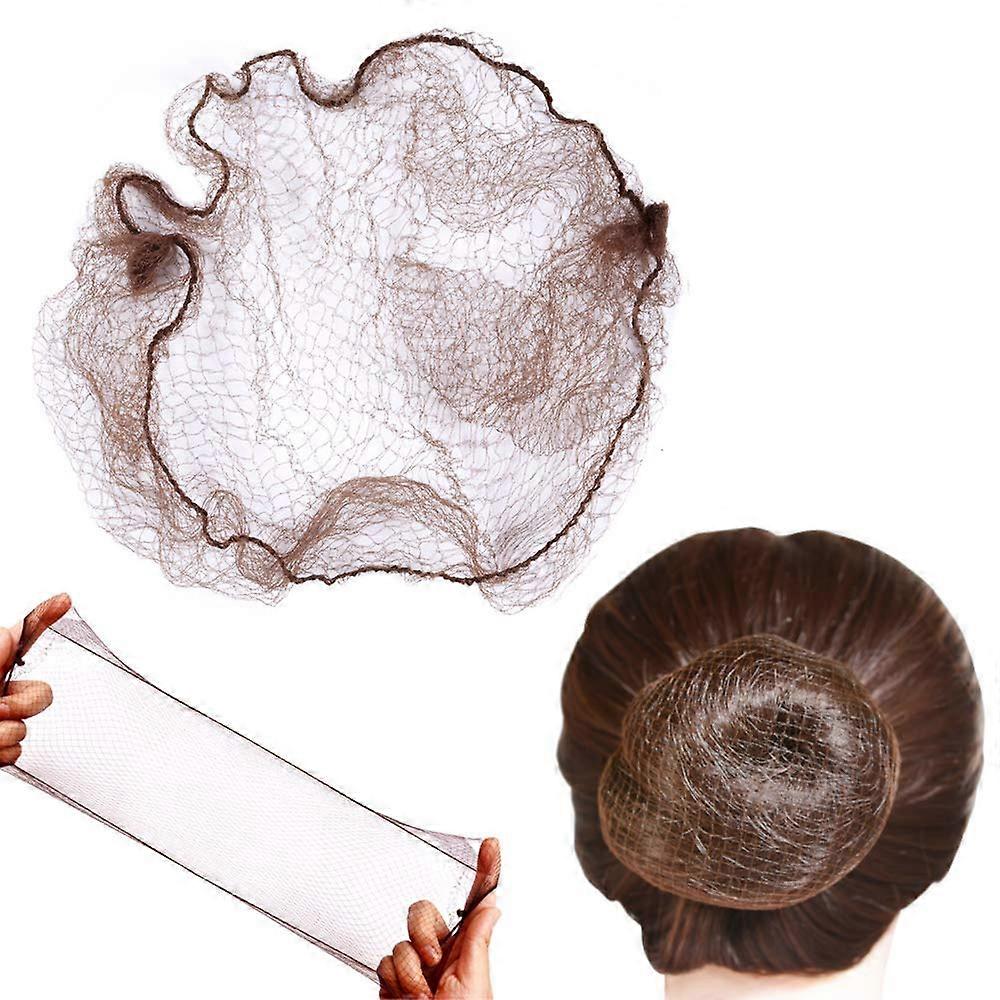 50pcs Δίχτυ Μαλλιών Hairnet για Κότσο Αόρατο Ελαστικό Πλέγμα 20inch 50cm (Χύμα Συσκευασία, Σκούρο Καφέ)