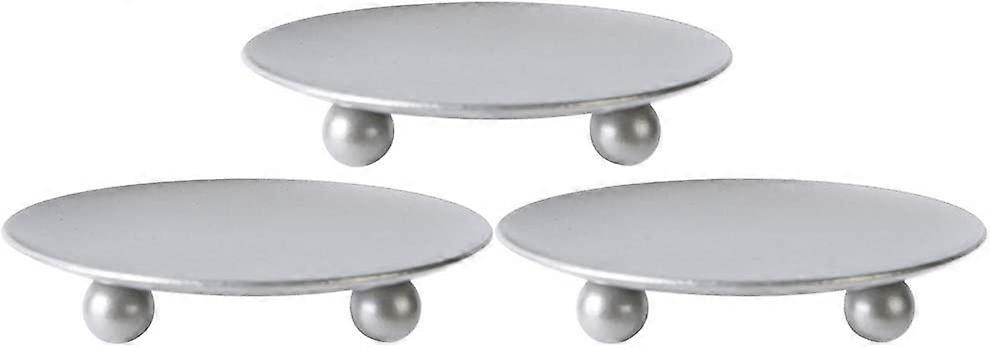 Silver Iron Plate Ljusstake Set med 3