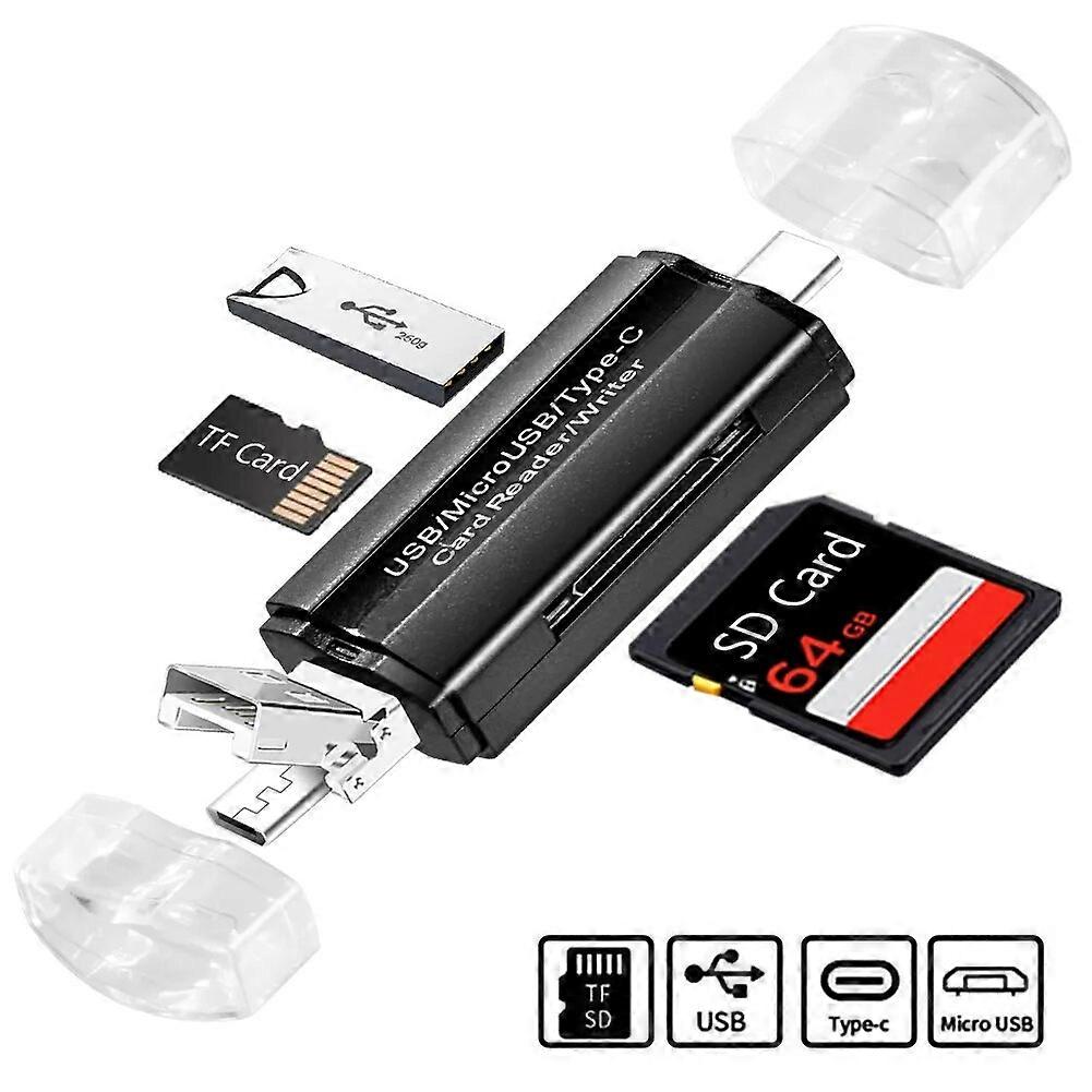 SD Card Reader USB C Card Reader 3 In 1 USB 2.0 TF/Mirco SD Smart Memory Card Reader Type C OTG Flash Drive Cardreader Adapter