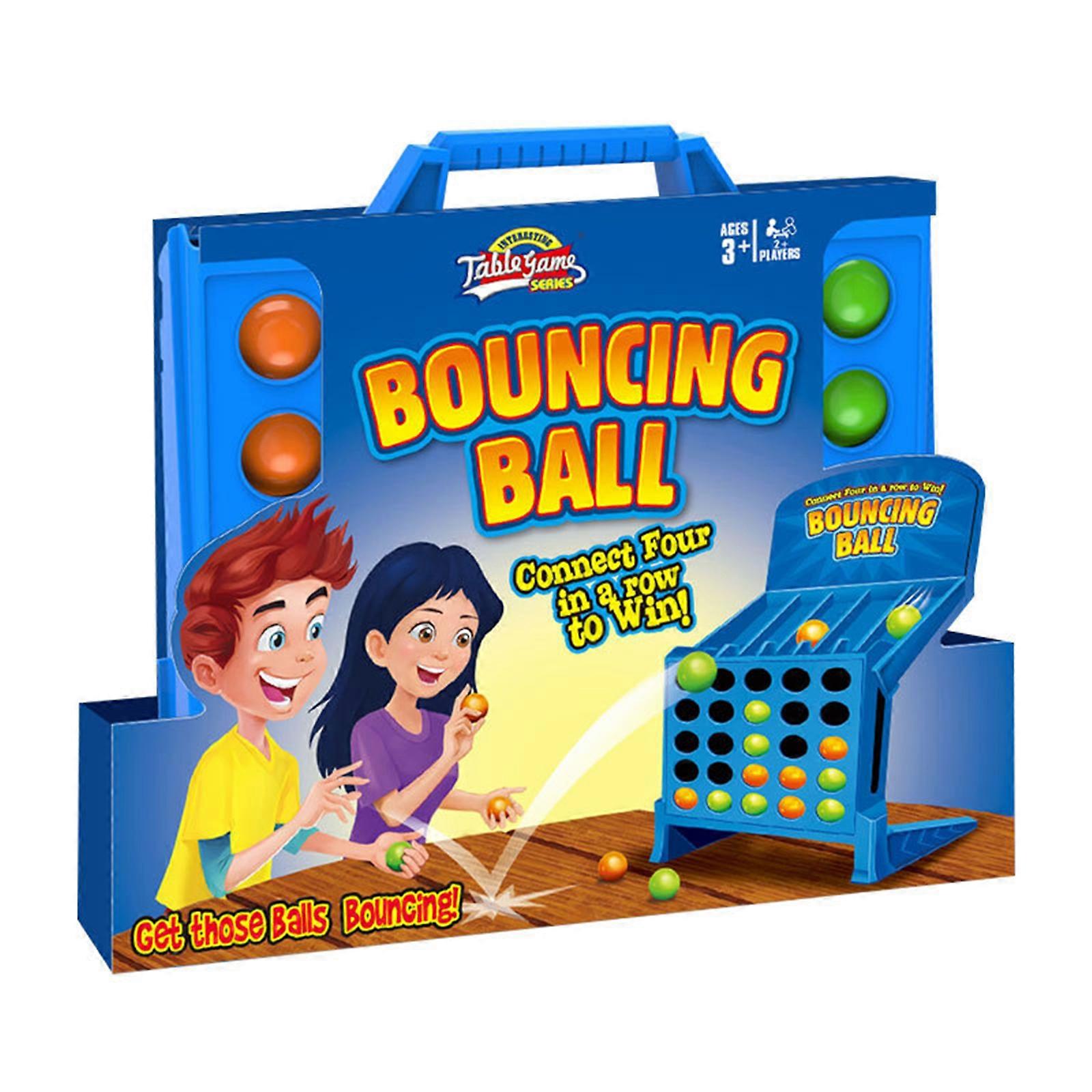 Kids Portable Bouncing Ball Four-in-a-Row Fun Game for Parent-Child Interactive Desktop Entertainment