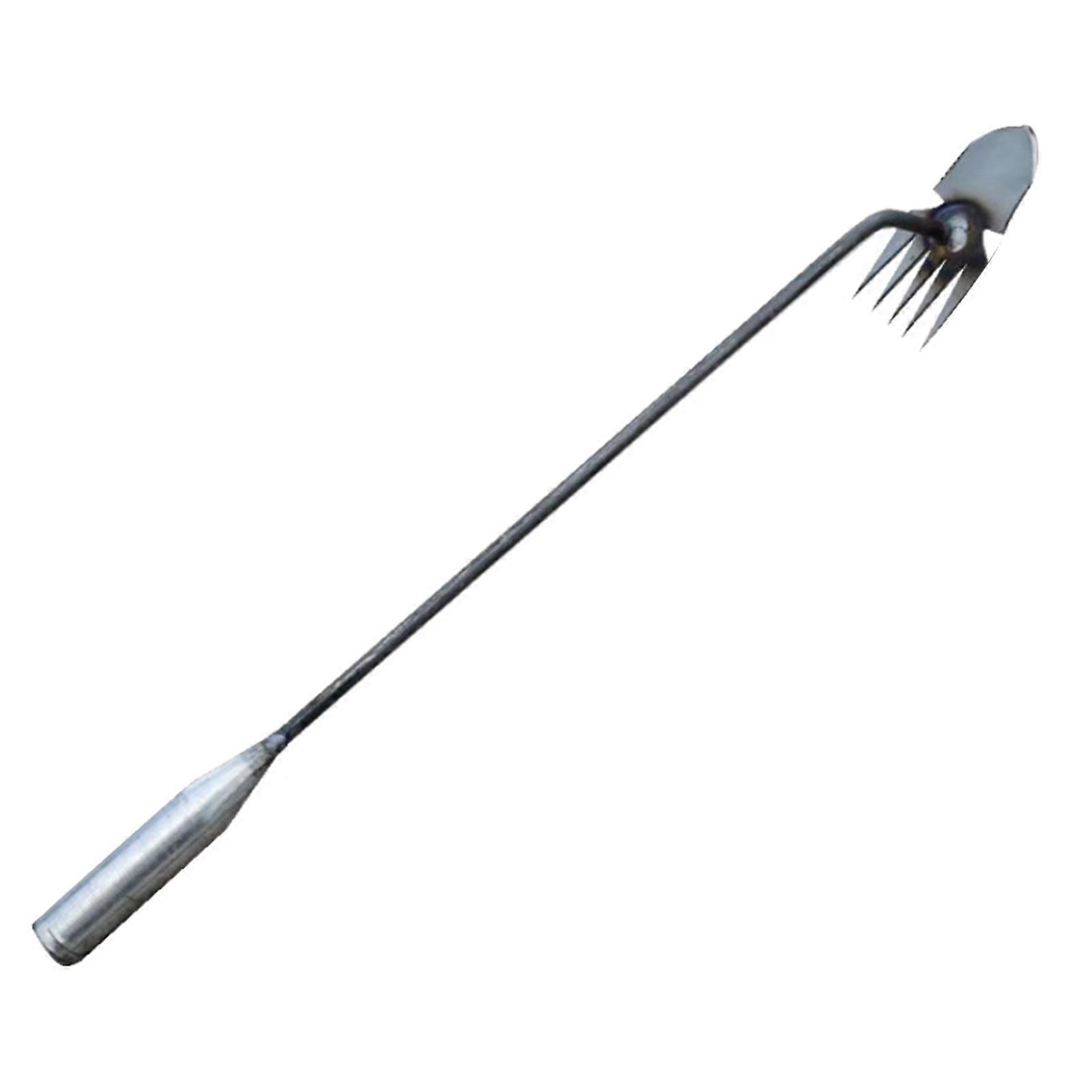 Garden Weed Puller Uprooting Weeding Tool with Long Handle High Strength Polished Surface 5 Sharp Tines Weed Remover Tool Jikaix