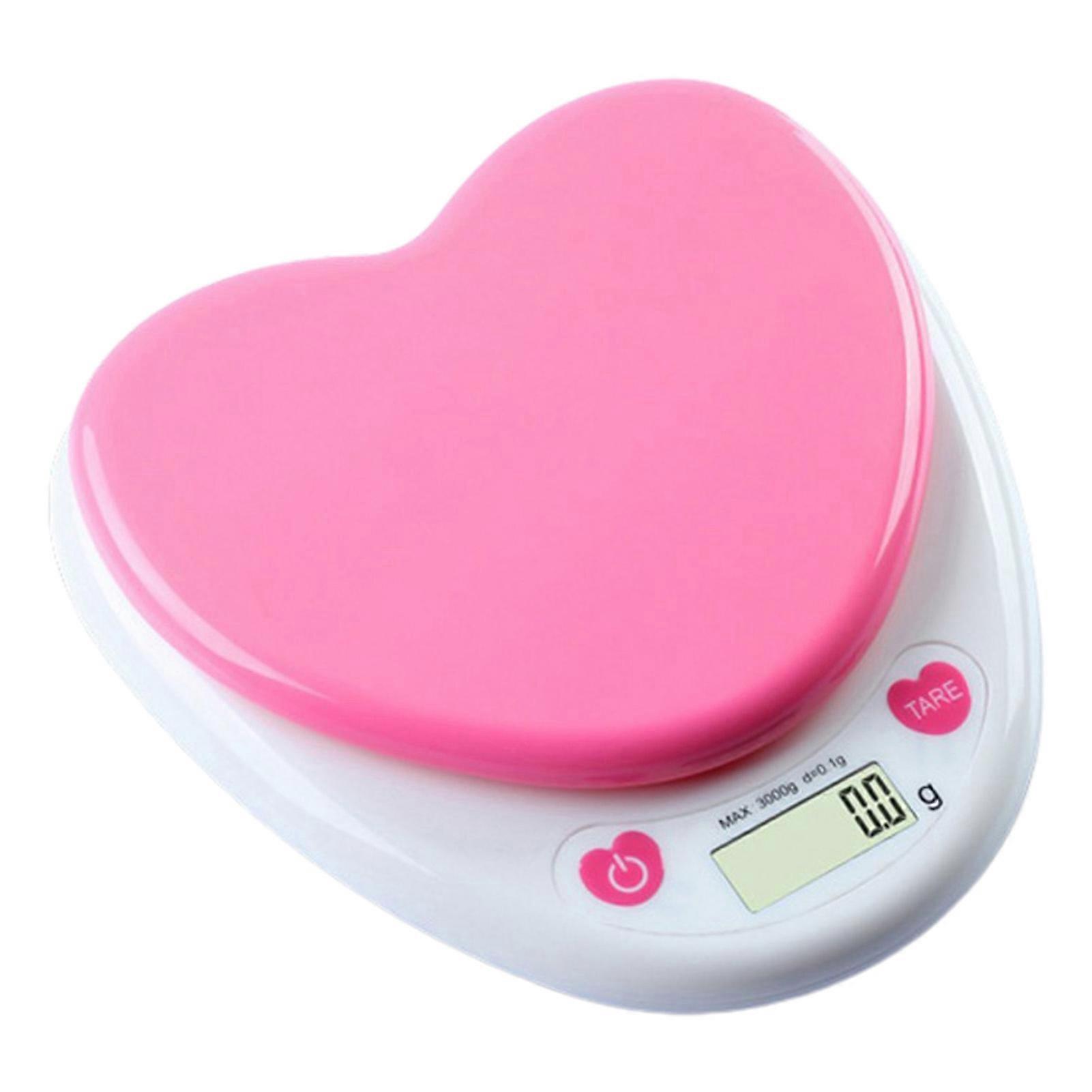 3kg/0.1g Digital Scale Easy to Use Nice-looking ABS Heart-shaped Kitchen Electronic Cooking Baking Scale for Home