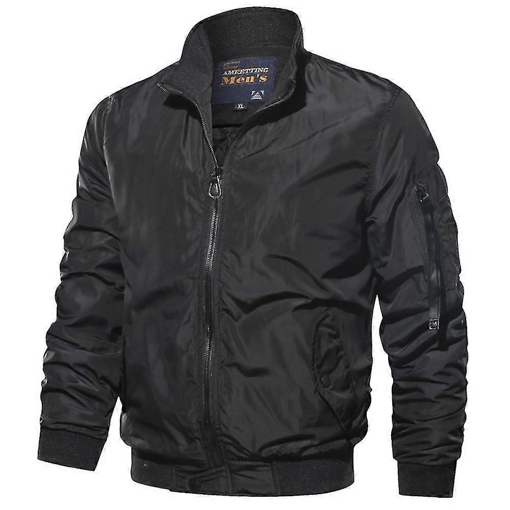 Men Bomber Jacket Biker Motorcycle Pilot Coat Winter Outerwear
