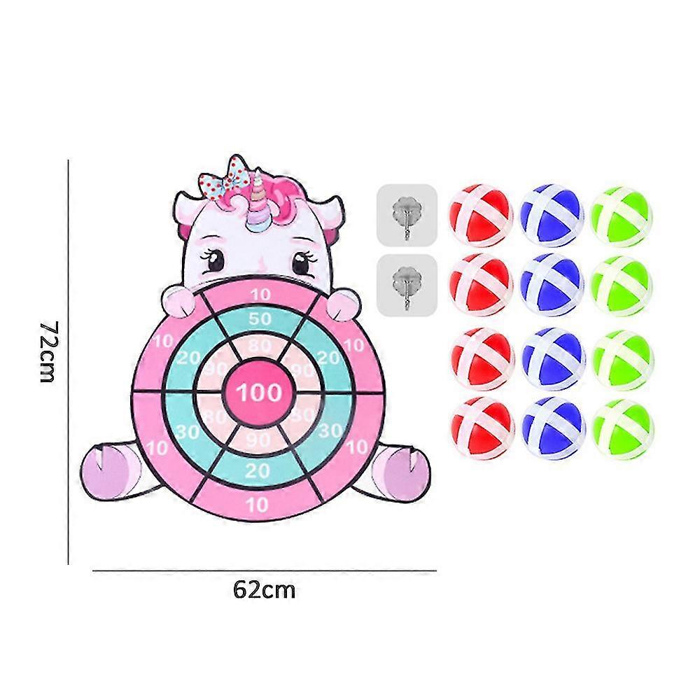 Cartoon Dinosaur/unicorn Target Dart Board Magic Sticky Ball Interaction Game Toys Gifts