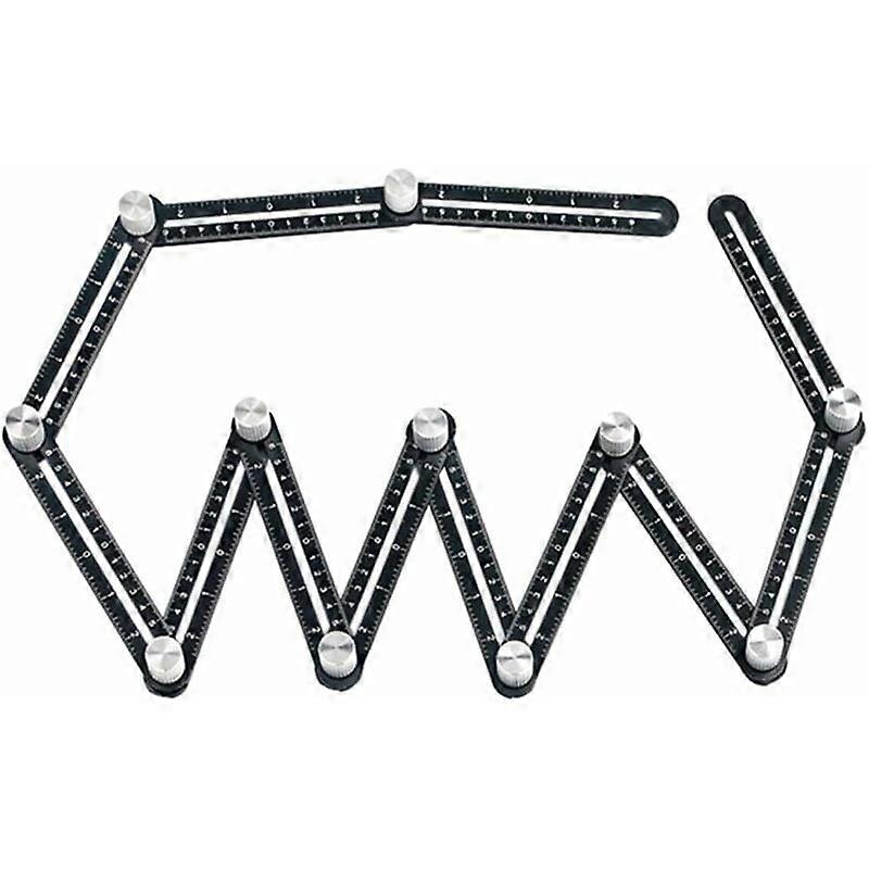 Winter promotion,12-Sided Angle Jig Tool Aluminum Alloy Multi-Angle Measuring Ruler Folding Ruler Corner Positioning Tool for Brick Tile Wood