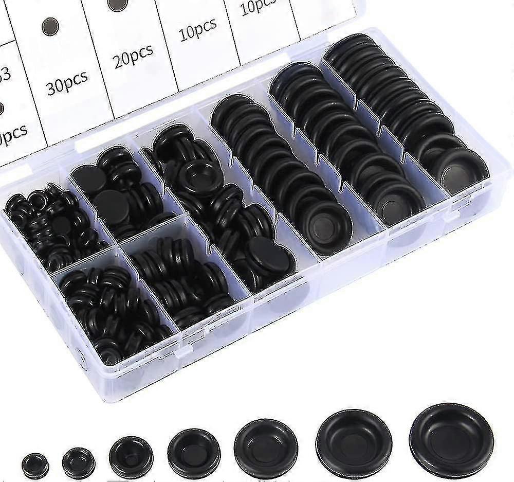 170 Pieces Rubber Plugs, Rubber Grommet Assortment, Rubber Grommets Hole For Cable And Connector Auto Machine Pump Cable Grommet - 7 Sizes
