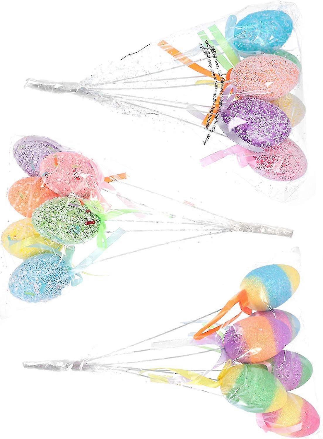 18pcs Easter Eggs, Foam Easter Eggs, Colorful Artificial Easter Egg Decorating Kits, Easter Ornament Easter Party Favor