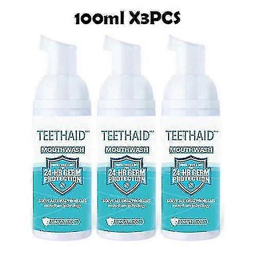 3 Bottles 50ml Teethaid Mouthwash Calculus Removal Teeth Whitening Healing Mouth Ulcers Eliminating Bad Breath Preventing And Healing Caries Tooth Re