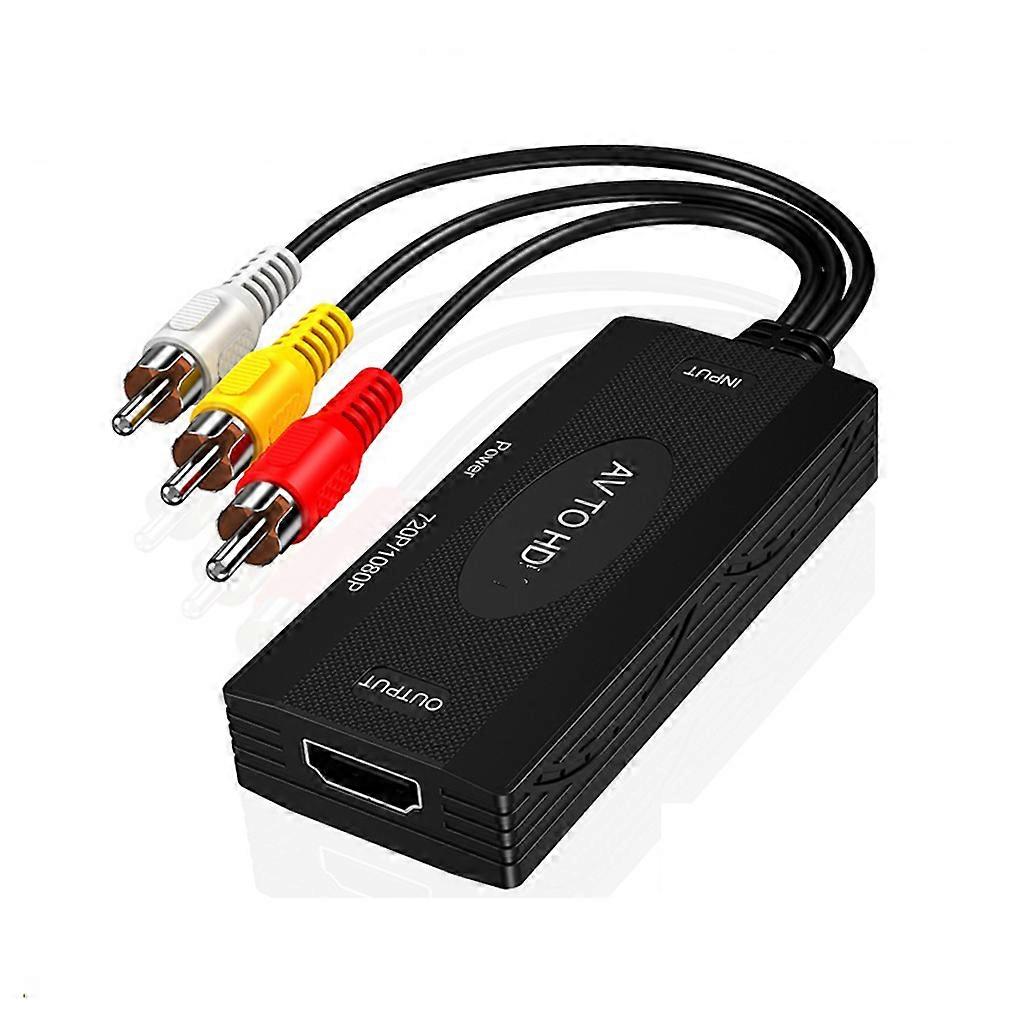 unbrand Male RCA AV to HDMI-compatible Converter Mini Composite CVBS s-Video Adapter AV to HD