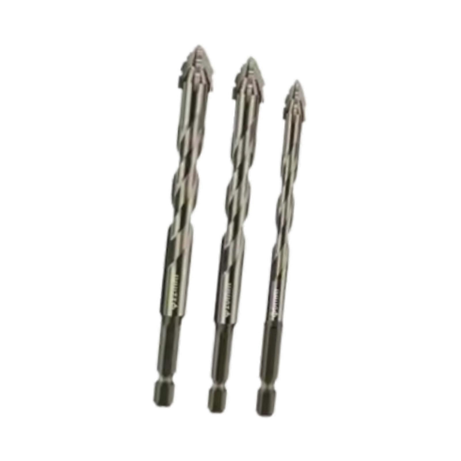 3Pcs Four Flute Sawtooth Eccentric Drill Bits Home Drill Bits for Brick Tile