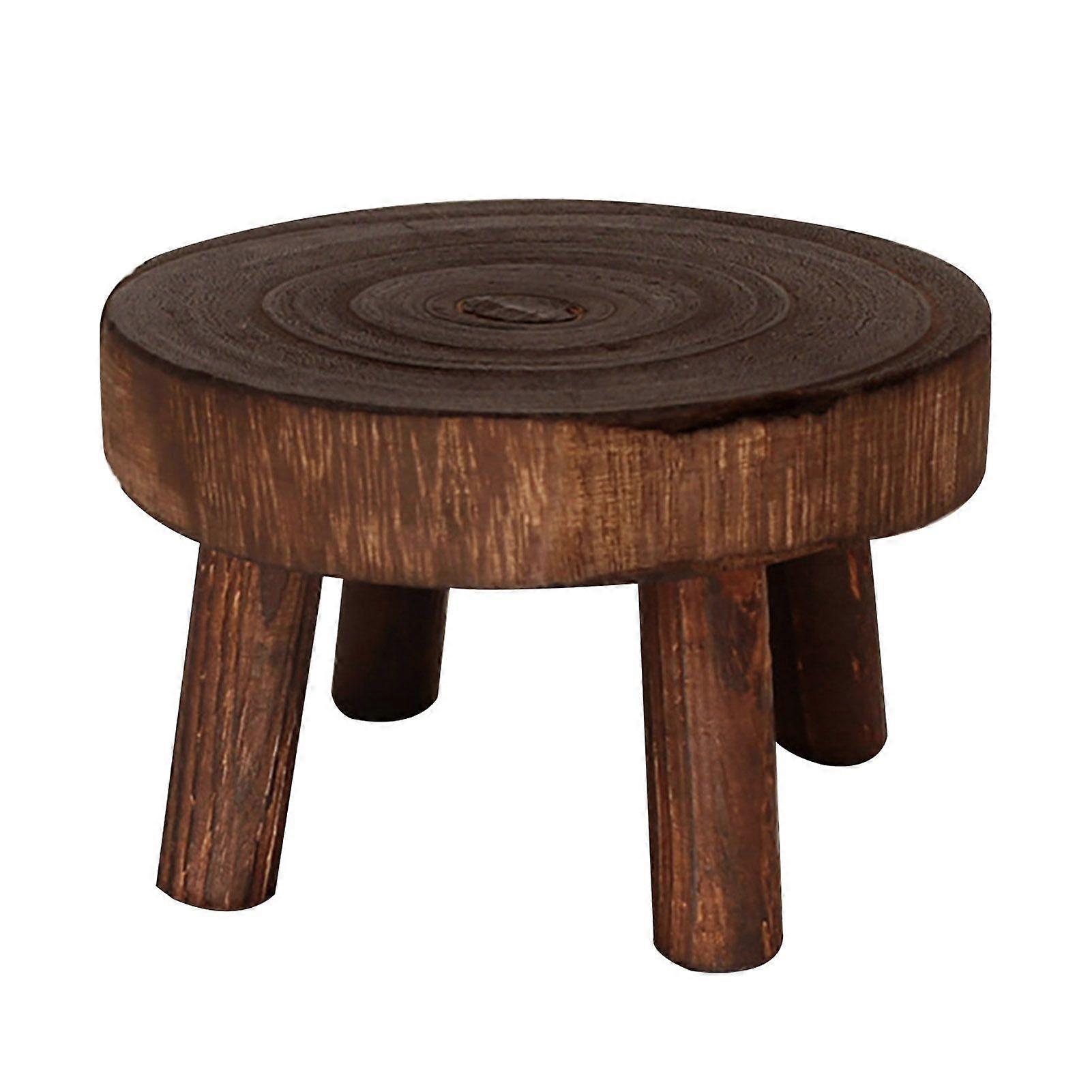 Trä Blomkruka Stativ Mini Dekorativ Pall Växt Stativ Rund Bonsai Suckulenter Displayställ för Trädgård Balkong Inomhus