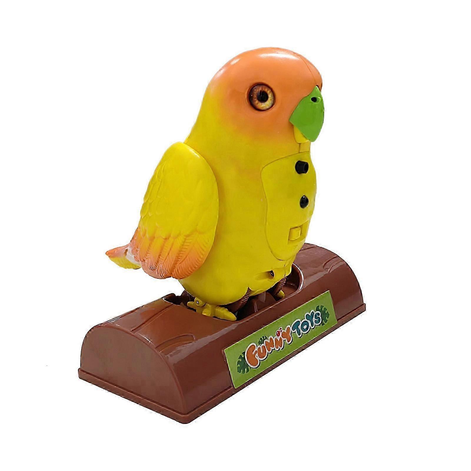 Electric Talking Parrot Toy Sound Record Repeat You Say Movable Wing Gesture Sensing Educational Interactive Bird Walking Toy Toddlers B Golden