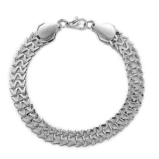 Men Bracelet Solid Color Simple Stainless Bland Lobster Clip Smooth Surface Cool Snake Scale