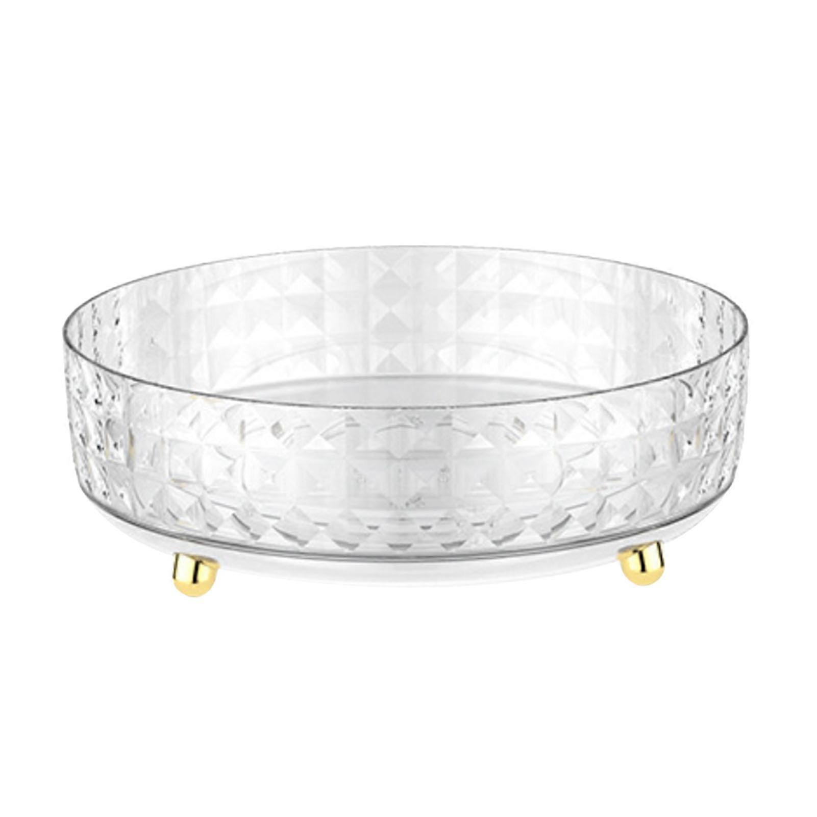 Rotating Makeup Tray Transparent Round Cosmetic Storage Box