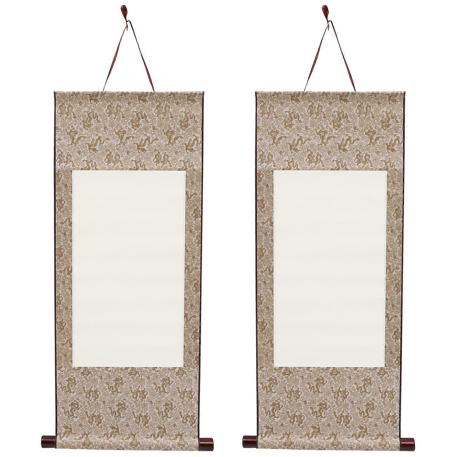 2pcs Blank Chinese Scroll Paper Painting Scroll Custom Chinese Calligraphy Paper