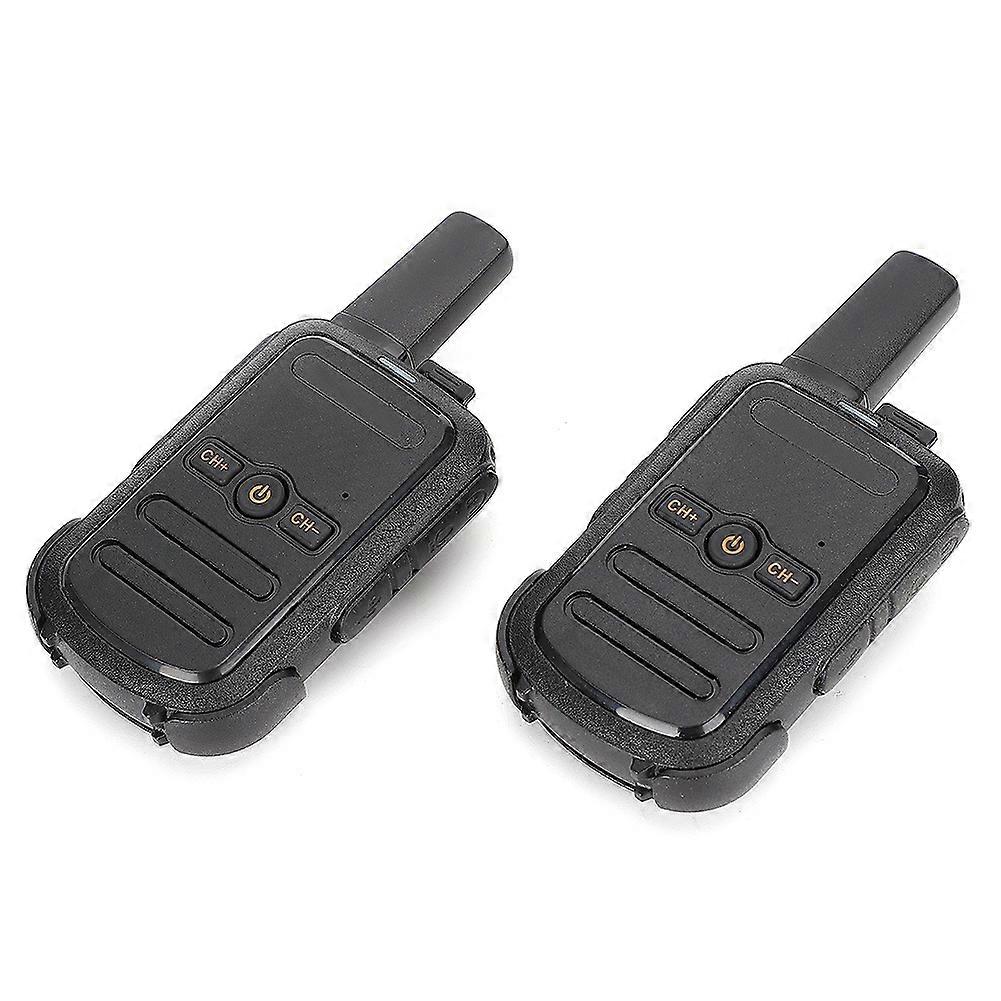 2PCS T17 Mini Walkie Talkie Portable Two Way Radio FM Transceiver (US 100‑240V)