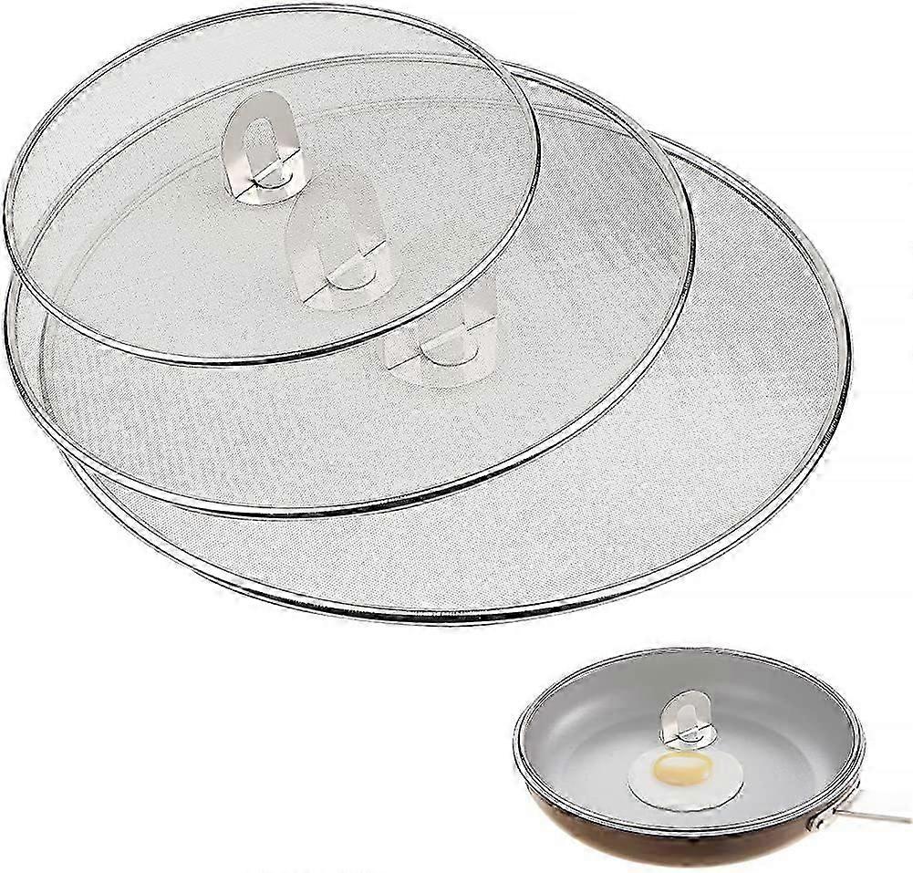 3 Pieces Splatter Lid, Grease Splatter Screen with Foldable Handle, Fine Mesh
