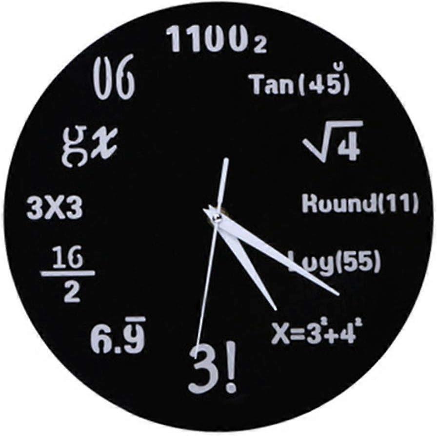 Mathematical formula clock for classroom, home, office modern decoration