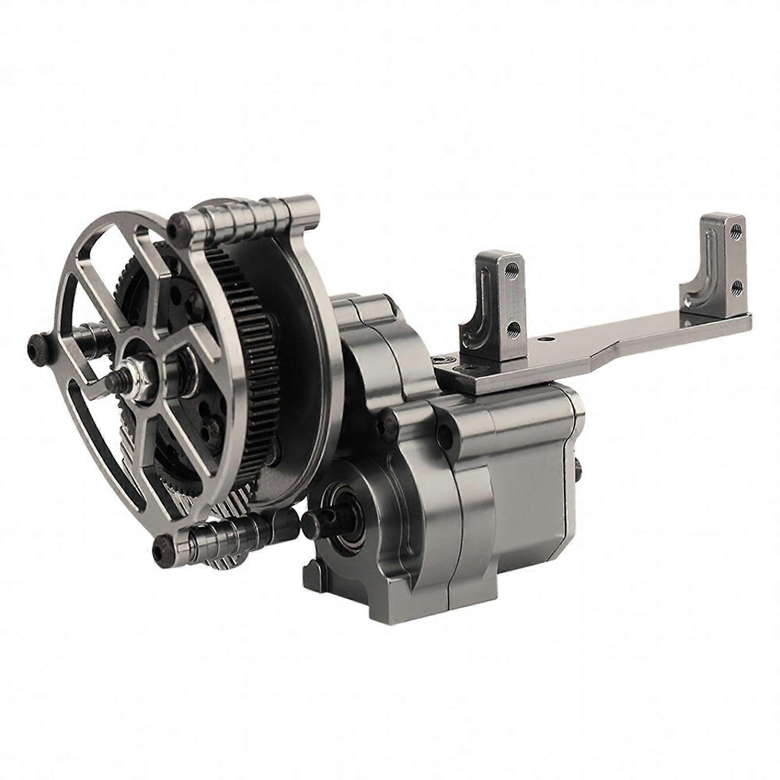 Remote Controlled Car Accessories Gear Box Transmission Assembly with Servo Mount for 1/10 Crawler Part 90018 90020 titanium color