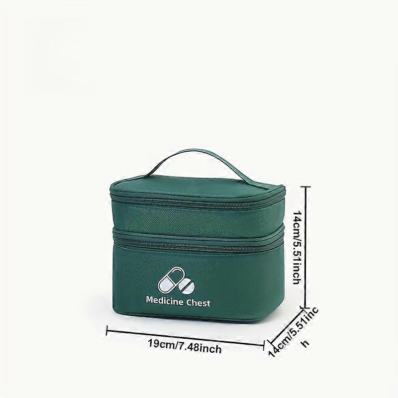 [1 قطعة منظم الطب المحمول] 1 قطعة منظم الطب المحمول صندوق حبوب منع الحمل البوليستر الأحمر مع سحاب