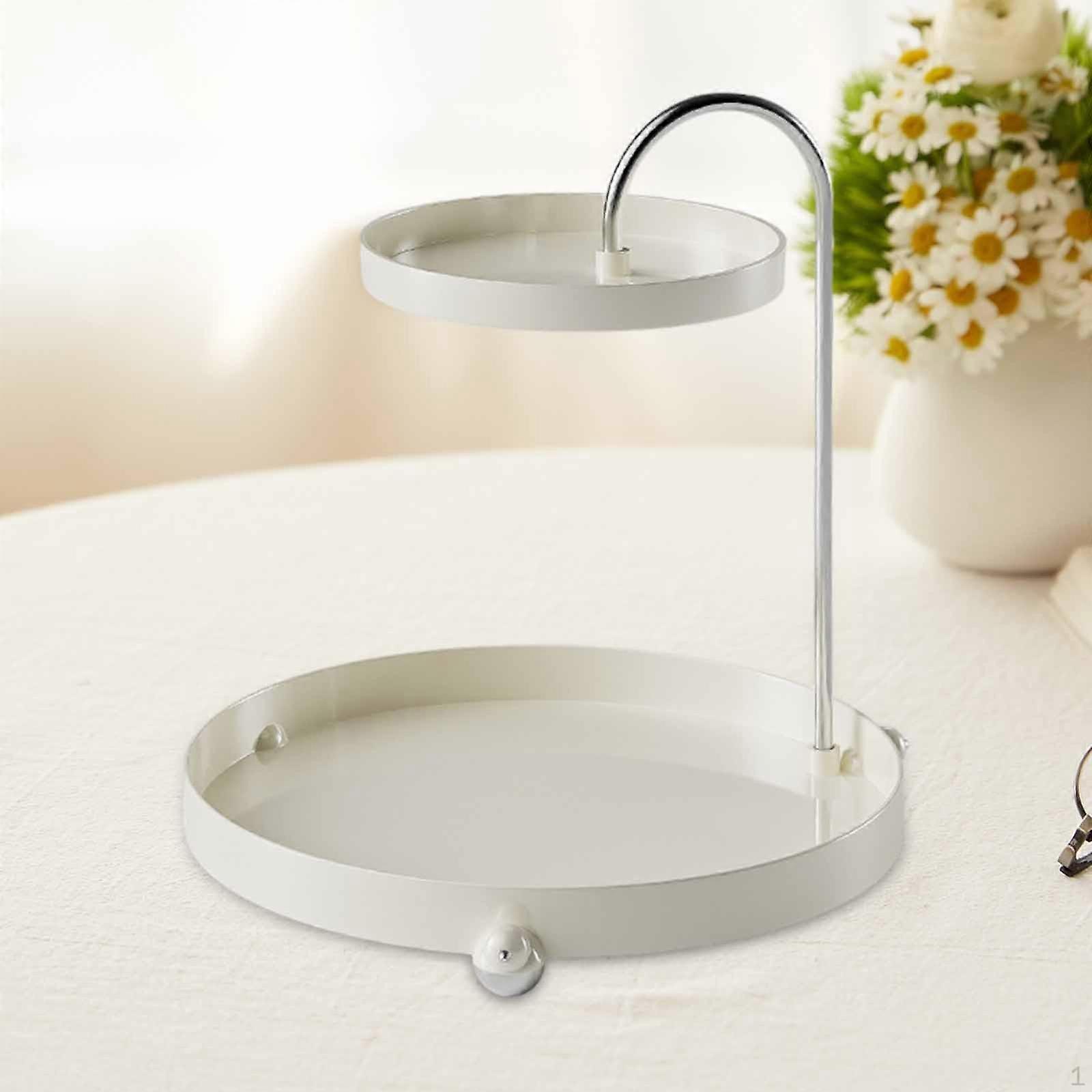 2 Tier Storage Rack, Rotation Perfume Lipstick Tray, Kitchen Organizer for Shower,