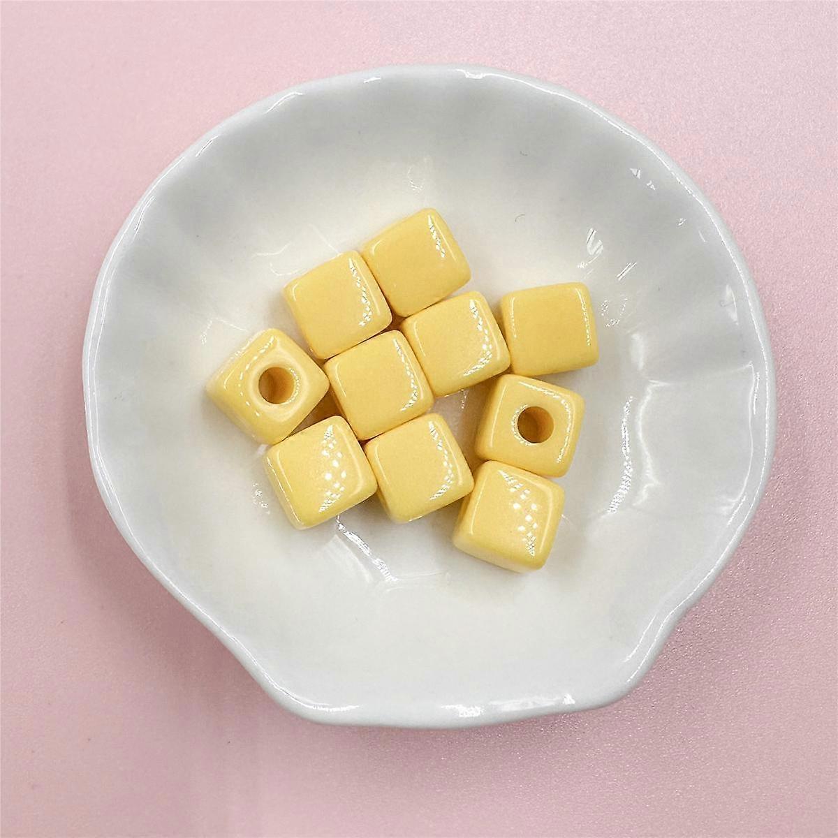 10pcs 10mm Candy Color Acrylic Square Shape Spacer Beads For Jewelry Making Beaded Materials