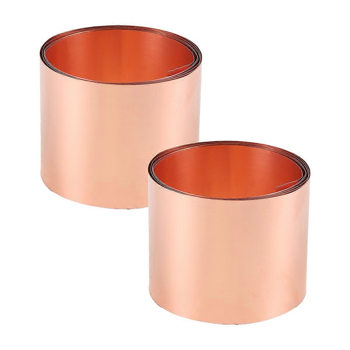 Rézlemez tekercs, fémfólia lemez 1000mm x 50mm x 0.1mm 2Pcs