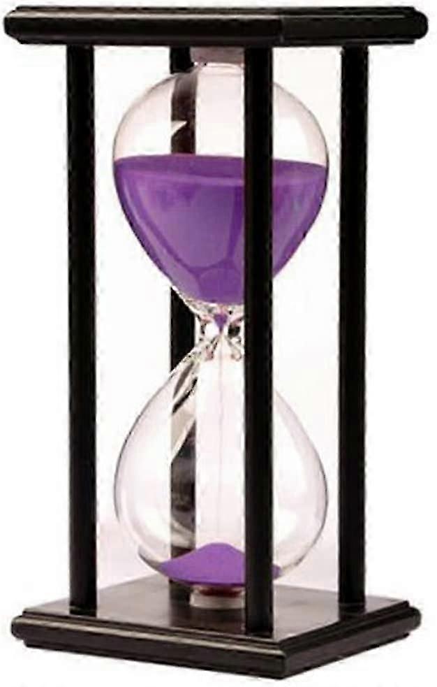 30 Minutes Hourglass Timer Sand Timer Clock 30 Minutes Wooden Frame Sandglass Timer Home Decoration Desk Ornament Kitchen Timer Hourglass Timer Purple