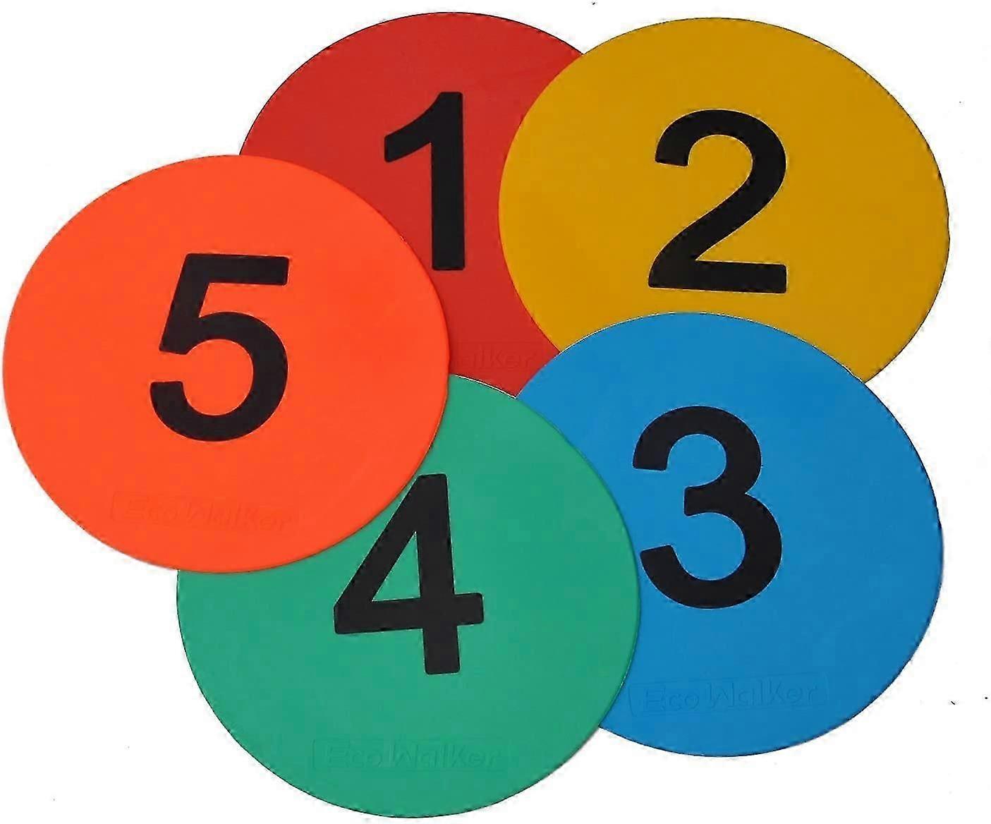 Marcadores de Ponto Numerados de 20cm (8 polegadas) para Piso Interno e Externo Discos PlanosNúmeros 1-5
