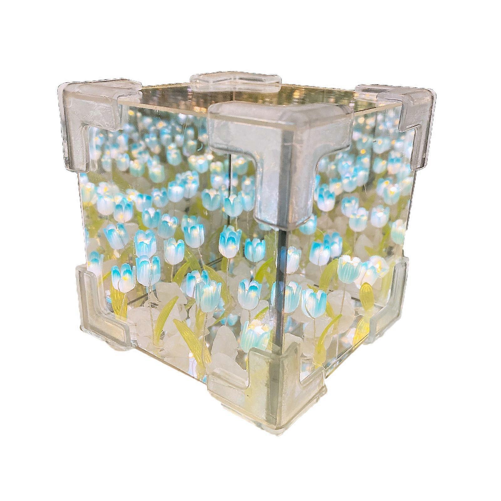 Diy Three-dimensional Night Light Sea Of Flowers Package To Send Girlfriend Girlfriend Gift Need To Be Manually Made Non-finished Products Soft Glow