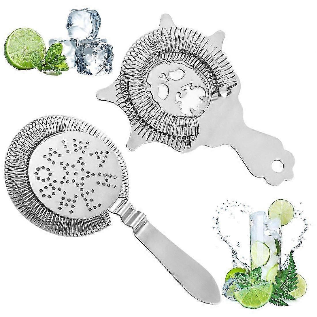 ice filter bartending ice filter Professional Bar Tools Cocktail Strainer Ice Filter With Spring Stainless Steel 2pcs(D-)