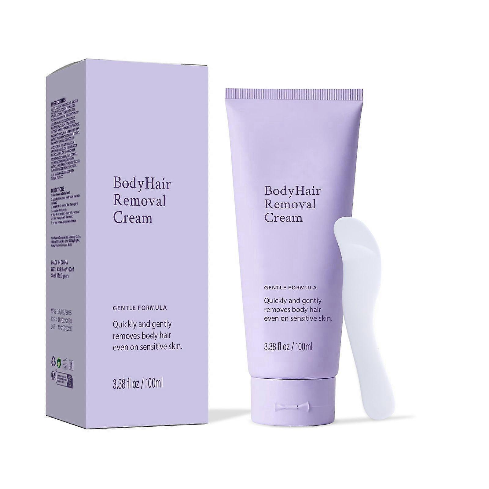 Body Hair Removal Cream with Spatula Applicator, Gentle Formula, Safe for Sensitive Skin 100ml