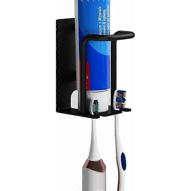 1PC-shelf-[elegant black] toothbrush cup holder [punch-free]