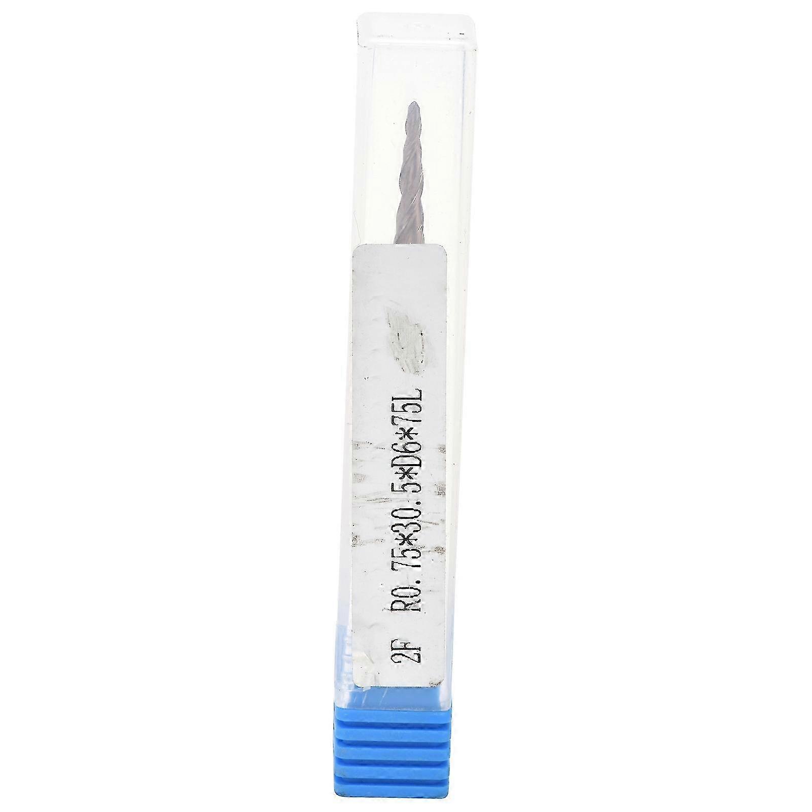 Tapered Ball Nose End Mills Sturdy Durable Bright Clean Surface Cone End Mills for CarvingR0.75x30.5xD6x75mm