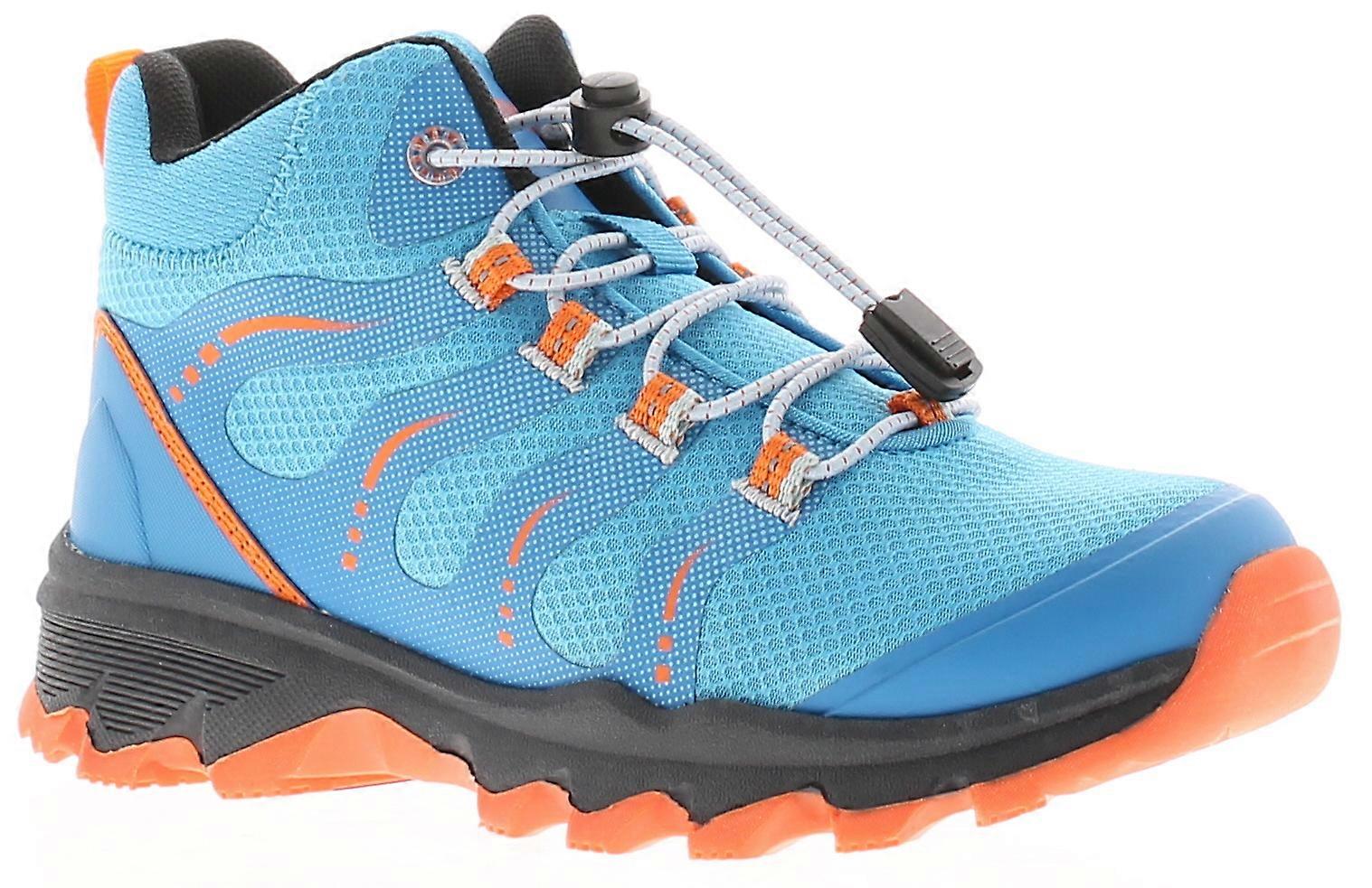 X-Hiking Boys Walking Boots Junior Eiger B Bungee Lace blue