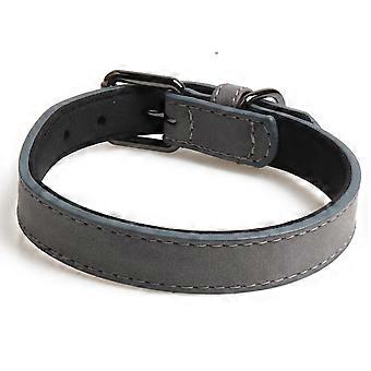 Acessórios para animais de estimação para cães, coleira de cachorro elegante couro acolchoado de grão integral com fivela de metal resistente para tamanho ajustável, amigo da pele e elegante