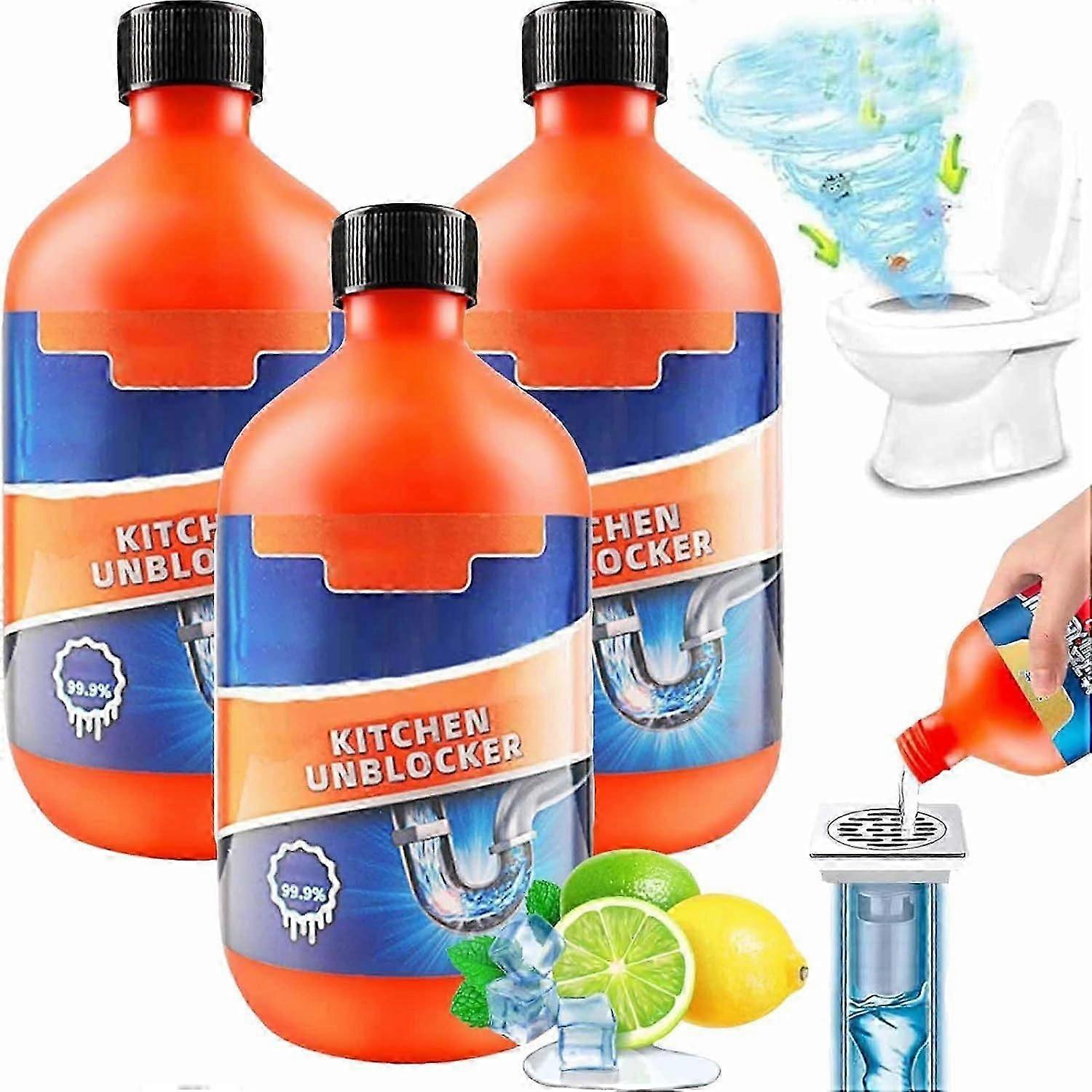 Kitchen Unblocker, Pipeline Dredging Agent, Drain Clog Remover Agent, Foaming Lemon Drain Cleaner, Powerful Pipe Dredging Agent, Toilet Sink Clean
