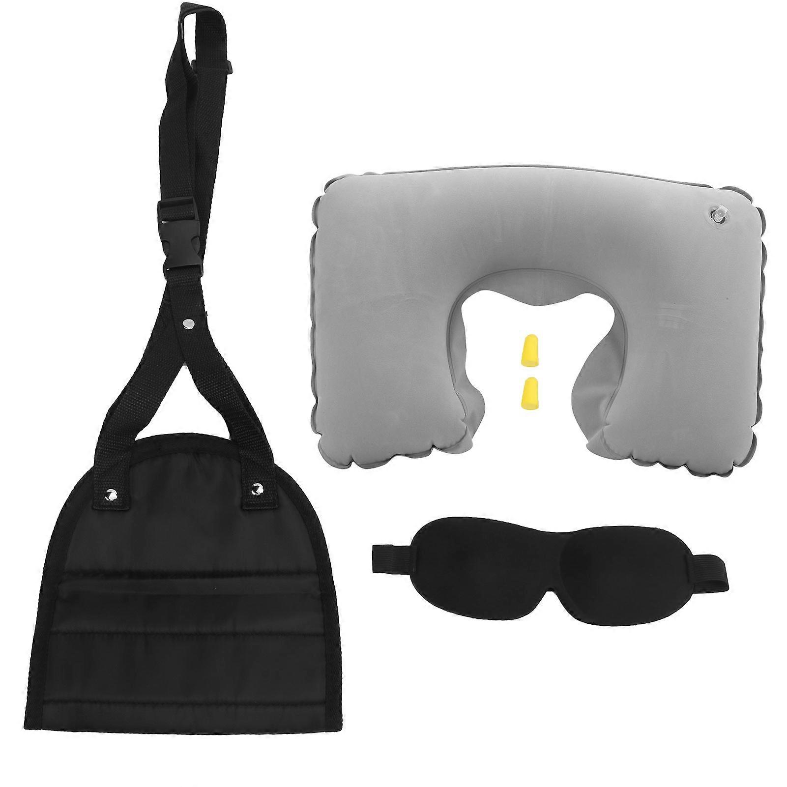 Travel Neck Pillow Set Foot Hammock Rest Infatable Pillow Ωτοασπίδες και κάλυμμα ματιών