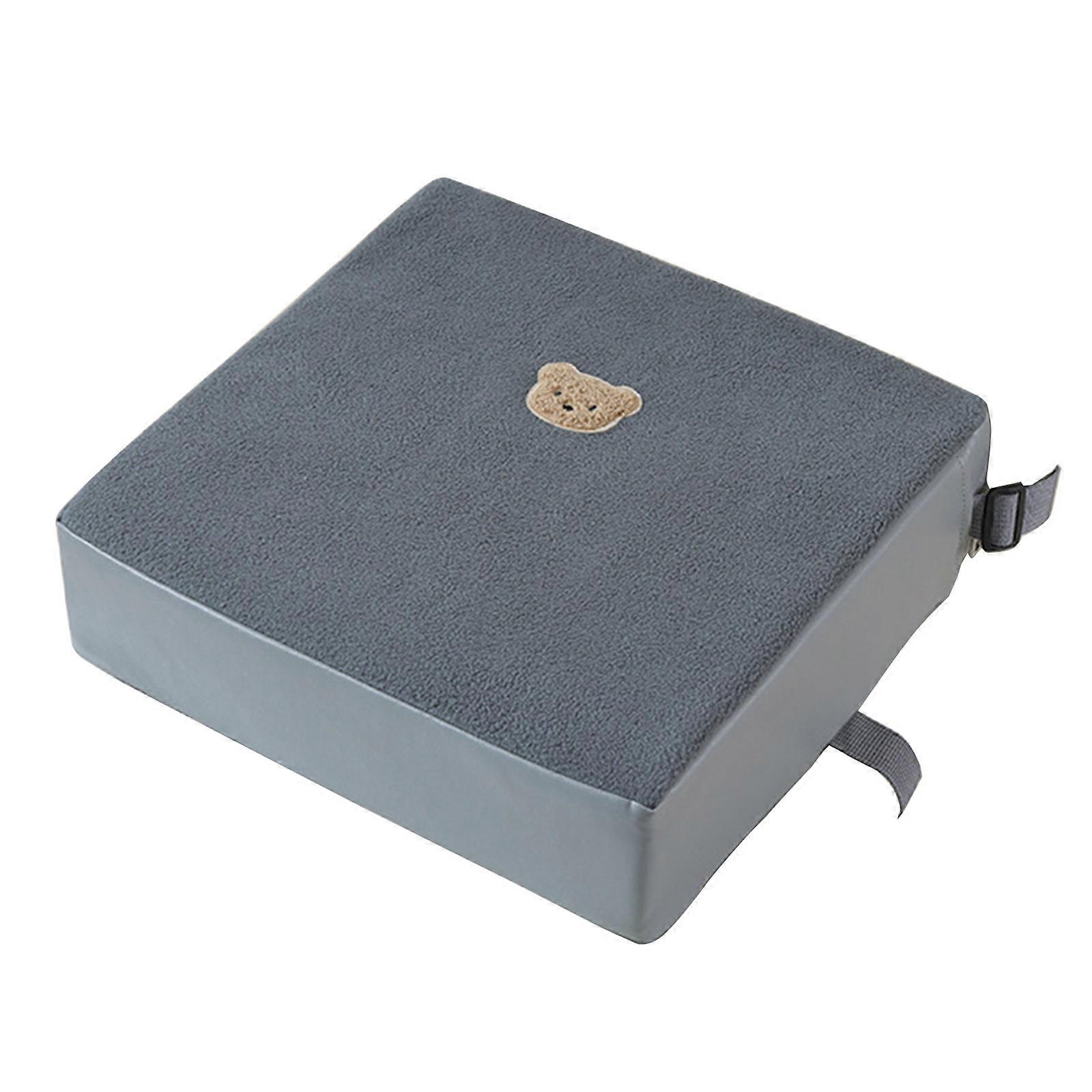 Lightweight Toddler Booster Cushion for Comfortable Dining Experiences 8cm Thickened Sitting Chair Pad Secure Fixing Gray