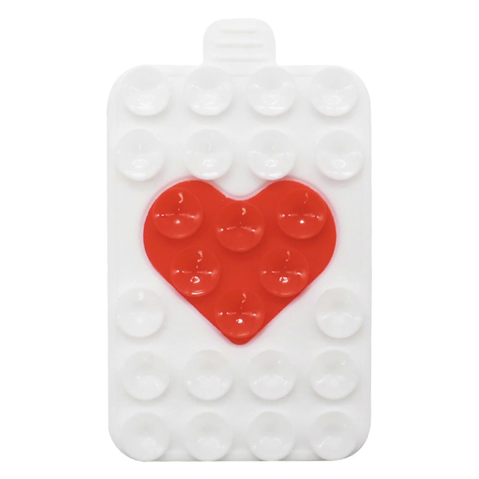 Silicones Suctions Phone Case Mount,NonSlip Suctions Cup Phone Mount,Handsfrees Phone Holder for Selfie and Video  White Red
