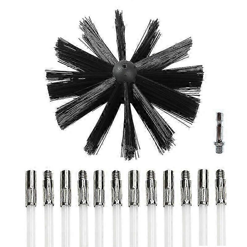 100/150/200 מ"מ מברשת ארובה סיבובית מברשת ארוכה ידית ארוכה מוט גמיש לארובה מייבש צינור אח כלים לניקוי קיר פנימי-Yvan