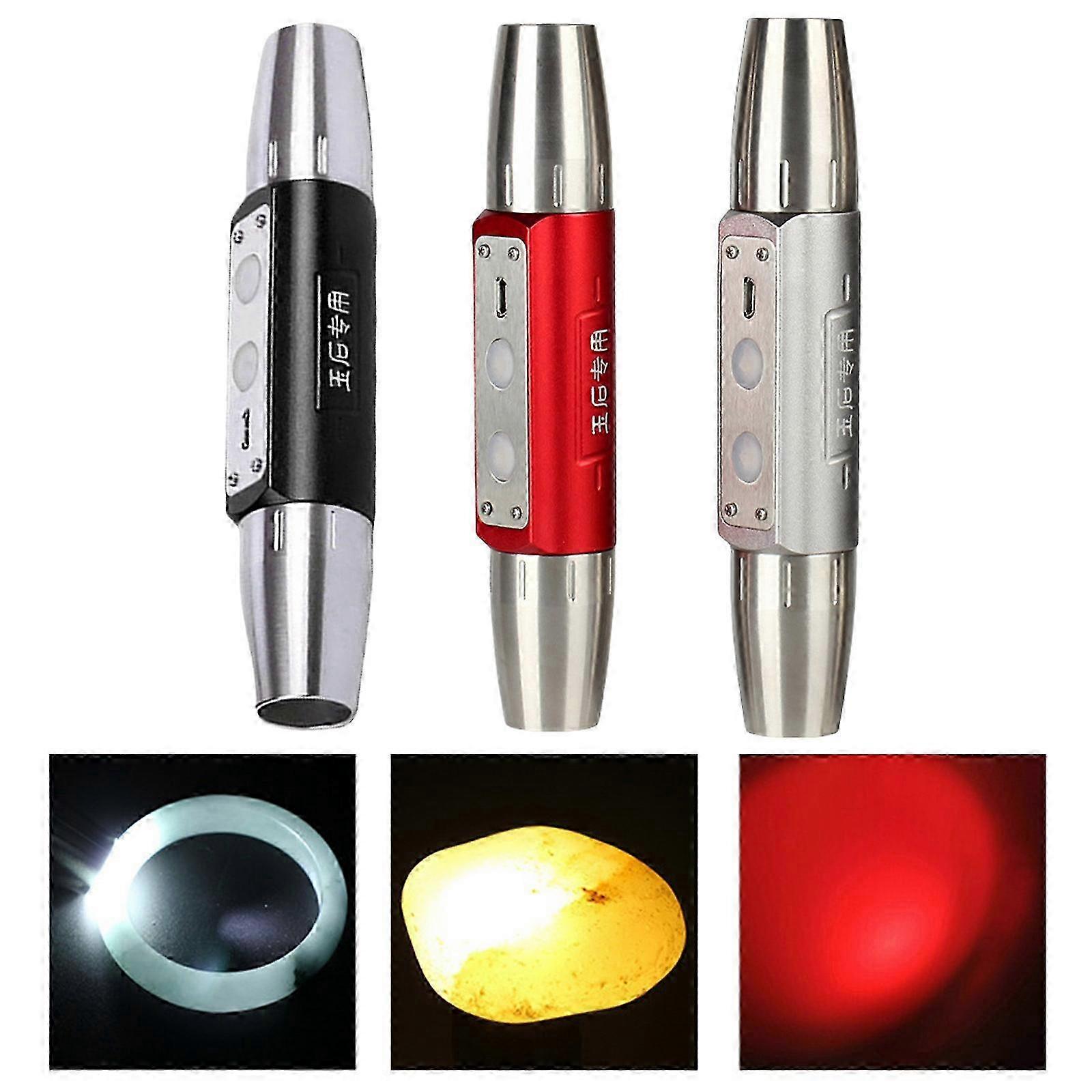 Gemstone Identification Torch with Six Light Sources for Jewelry Appraisal - Red Flashlight Detection