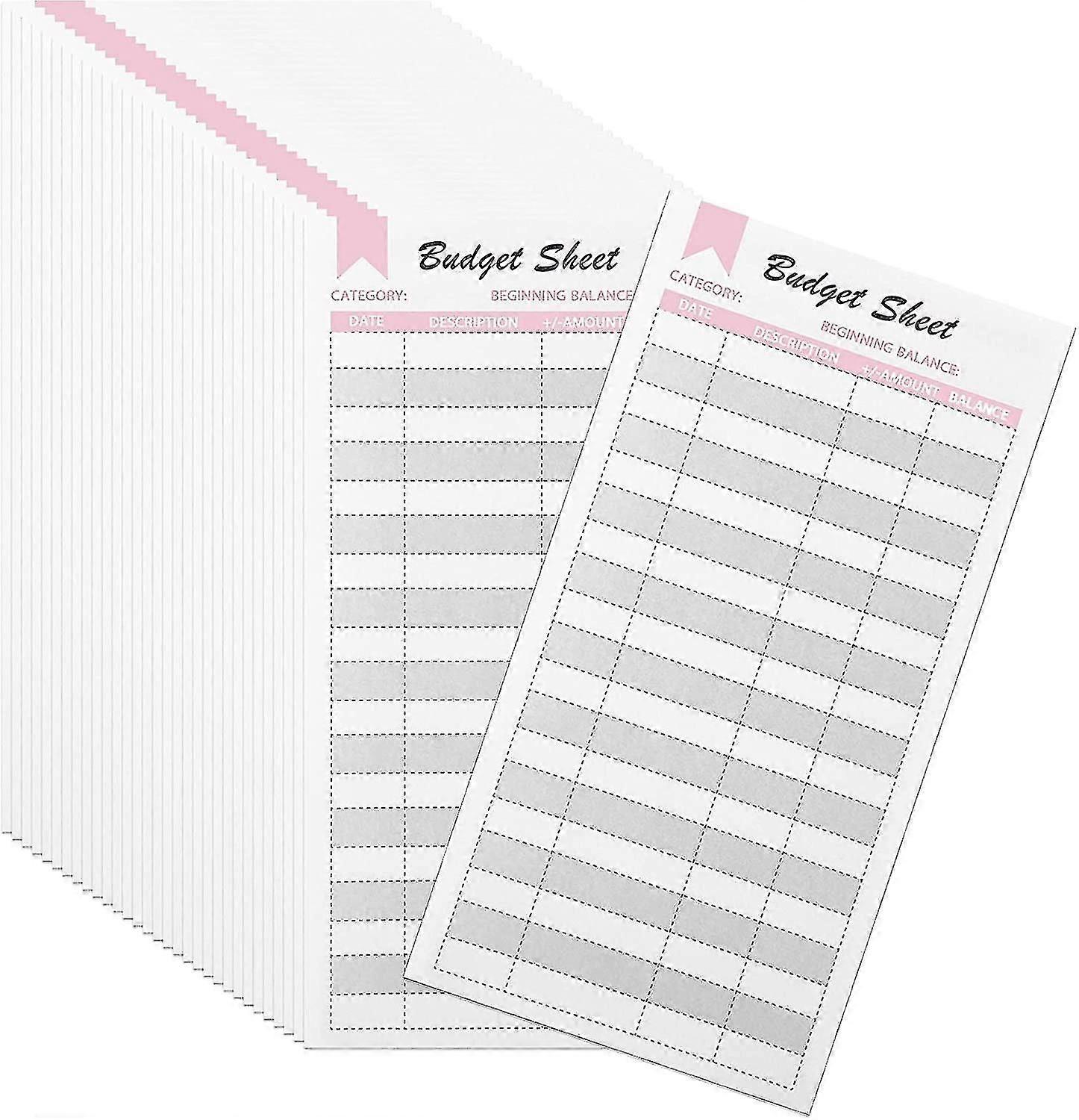 20pcs Expense Budget Sheets, Bill Organizer Compatible With A6 Budget Binder, Cash Envelope T