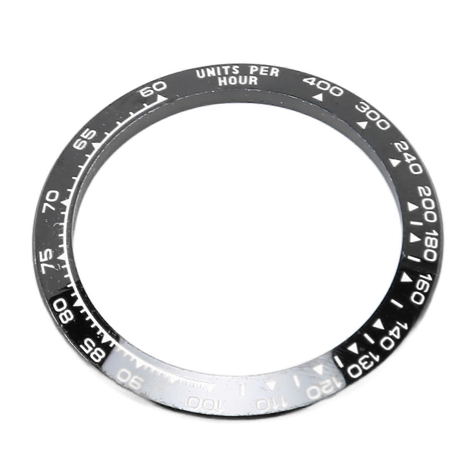 Watch Ceramic Bezel Insert Protective Accessory Replacement Number Watch Bezel Insert for Shop White Font Black Background 
