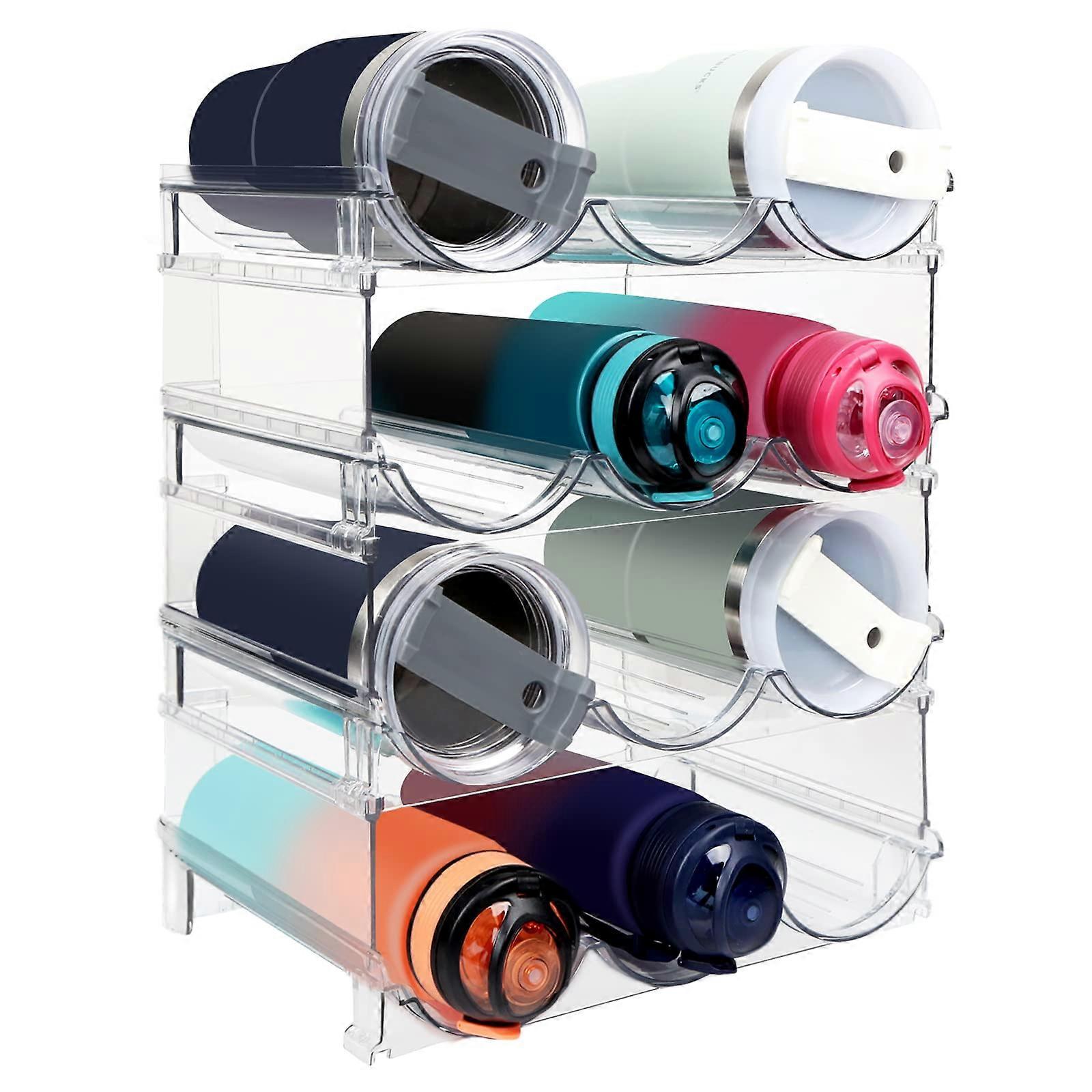 Water Bottle Organizer for Kitchen Storage 4 Tier