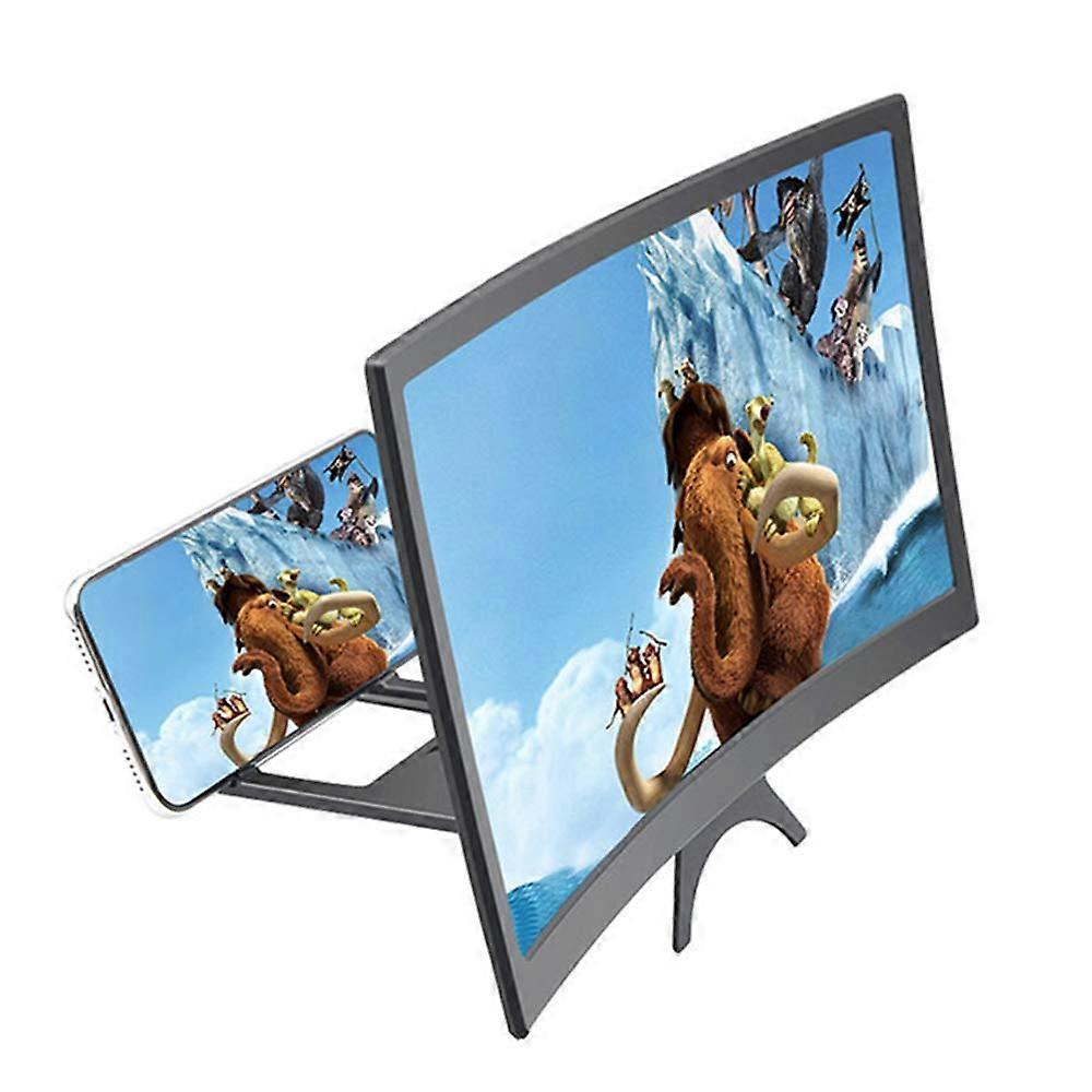 12 Inch Screen Magnifier for Cell Phone, 3D HD Curve Screen Amplifier Projector Magnifying Screen Enlarger for Movies, All Smartphones