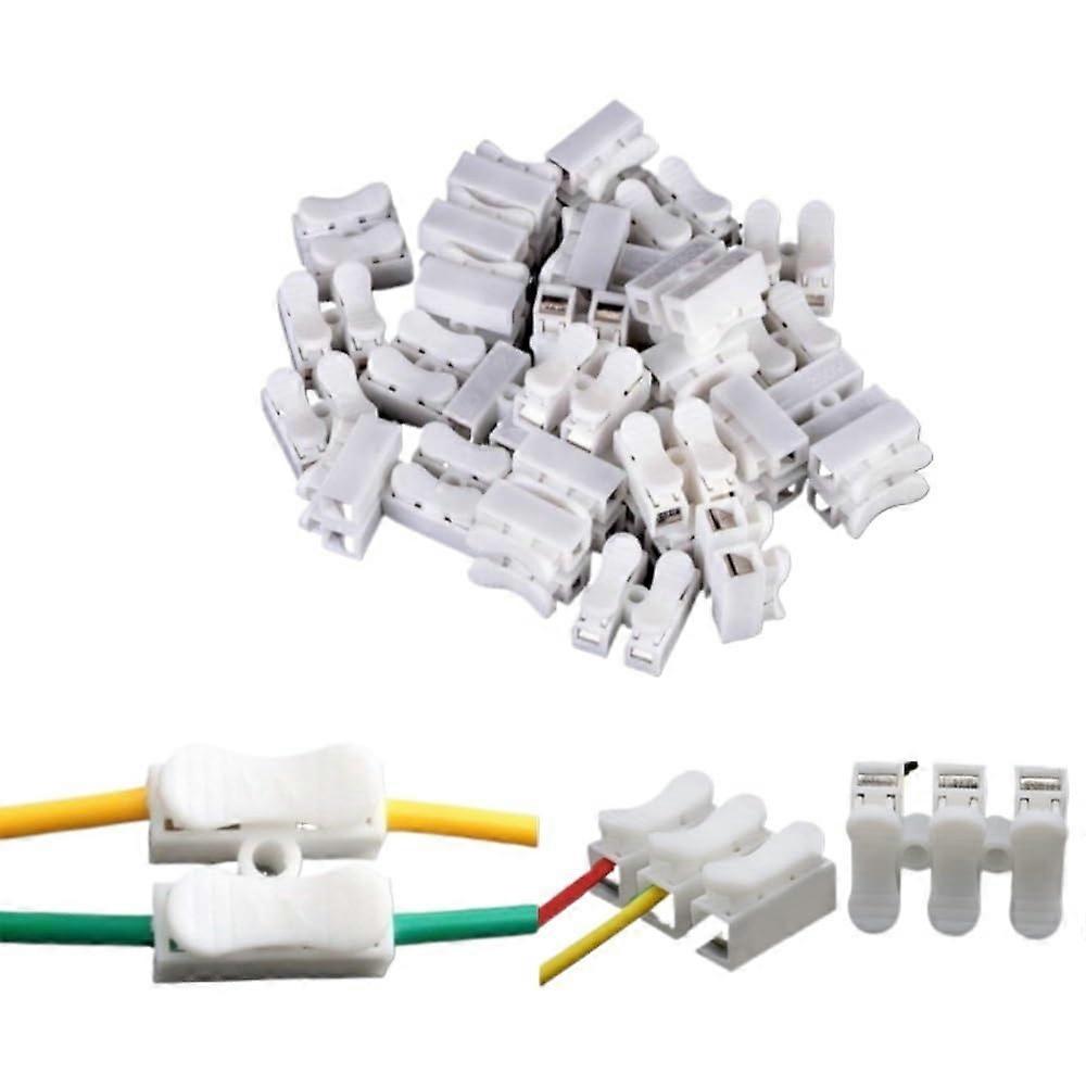 Wire Connectors 20 Pcs CH-2 CH-3 Solderless Quick Disconnect 2P 3P Spring Clamp No Screw Terminal Block