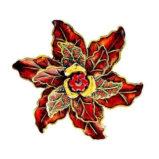 Broches de flores vermelhas com strass para mulheres, vintage, retrô, moda, cores disponíveis, acessórios multicamadas