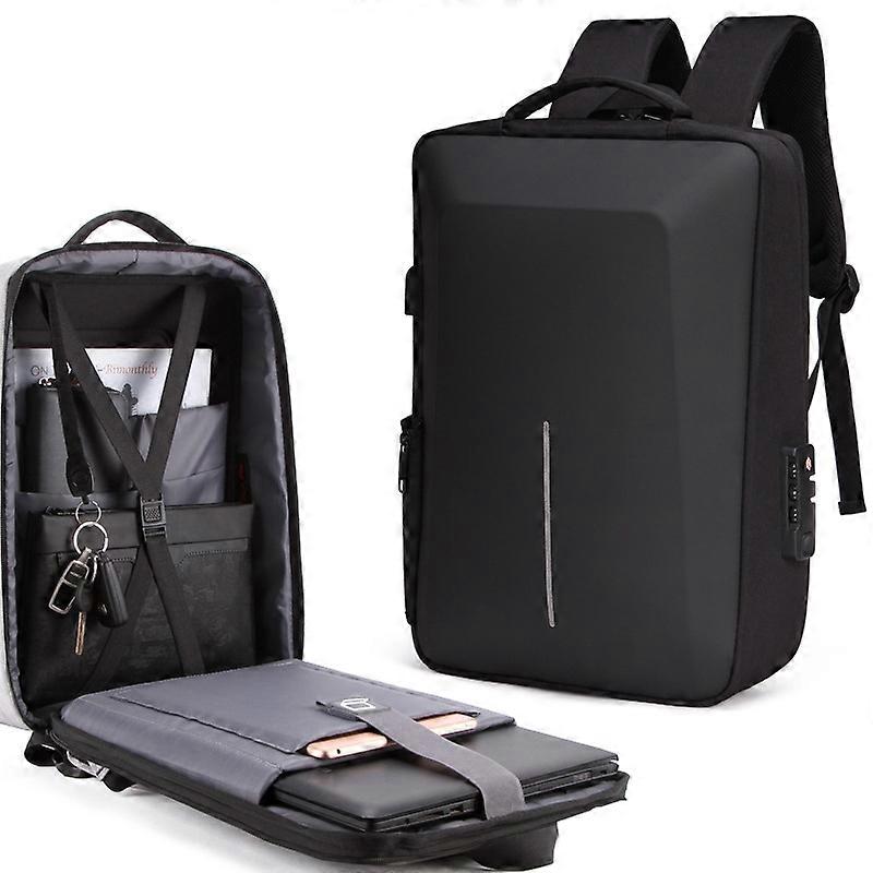 Men Business Shoulder USB External Interface Computer Bag, Color: 8001 Black