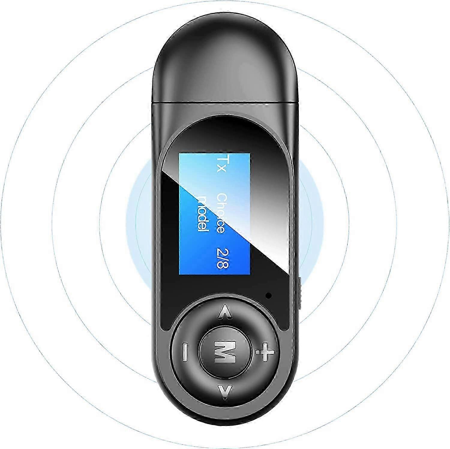 Bluetooth 5.0-Sender und -Empfänger, 2-in-1-Bluetooth-Audioadapter mit sichtbarem LCD-Display, Stereoanlage